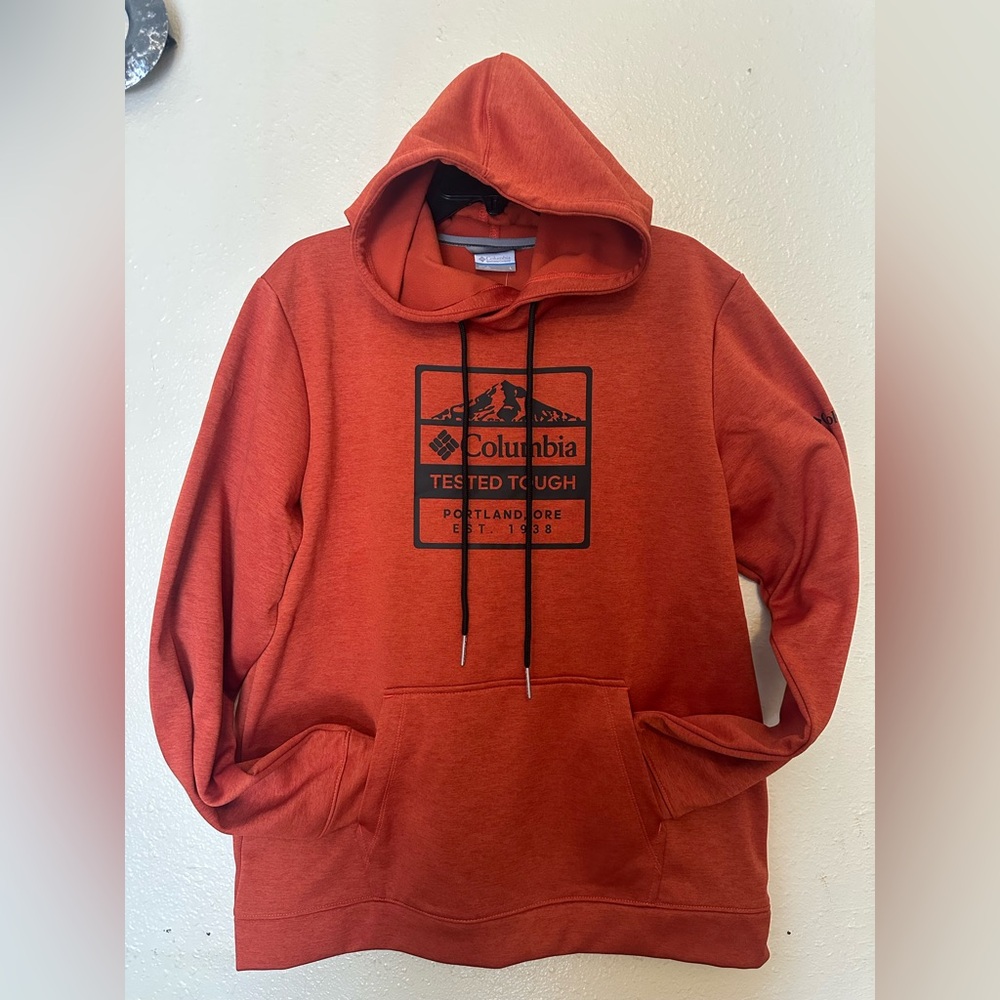 Columbia Orange Sweatshirt with Mountain Graphic
